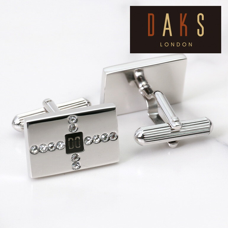 カフスボタン DAKS ダックス カフリンクス ステンレス シルバー メンズ アクセサリー 紳士用 ビジネス フォーマル ブランド 結婚式 スーツ ダブルカフス...