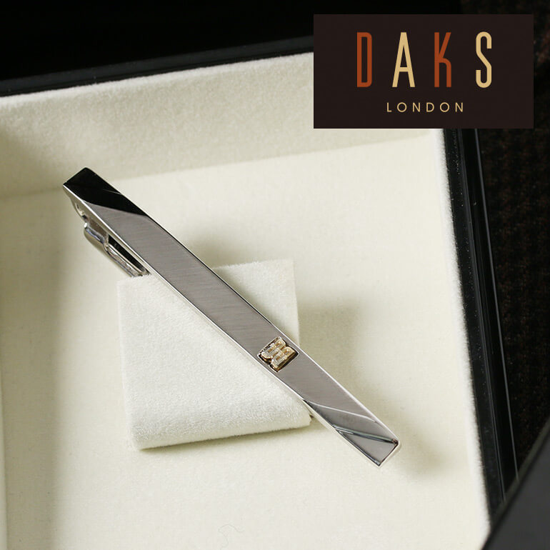 ダックス(ネクタイピン） DAKS ネクタイピン ダックス タイピン メンズ アクセサリー 紳士用 ビジネス フォーマル ネクタイ スーツ タイピン ジュエリー アクセサリー シルバー カラー ボックス付き 贈り物 [ギフト プレゼント 父の日 誕生日 入学 卒業 入社 転職 退職 お祝い ]