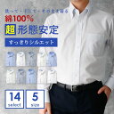綿100% 超形態安定ワイシャツ 長袖 形態安定 ノーアイロン すっきりシルエット メンズ Yシャツ 形状安定 ノンアイロン カッターシャツ ビジネス ホワイト...