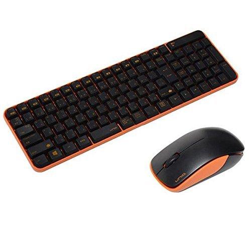 (株)ユニーク ワイヤレスマウス&amp;キーボードコンボ サイレントモデル Black&amp;Orange MK48367GBO