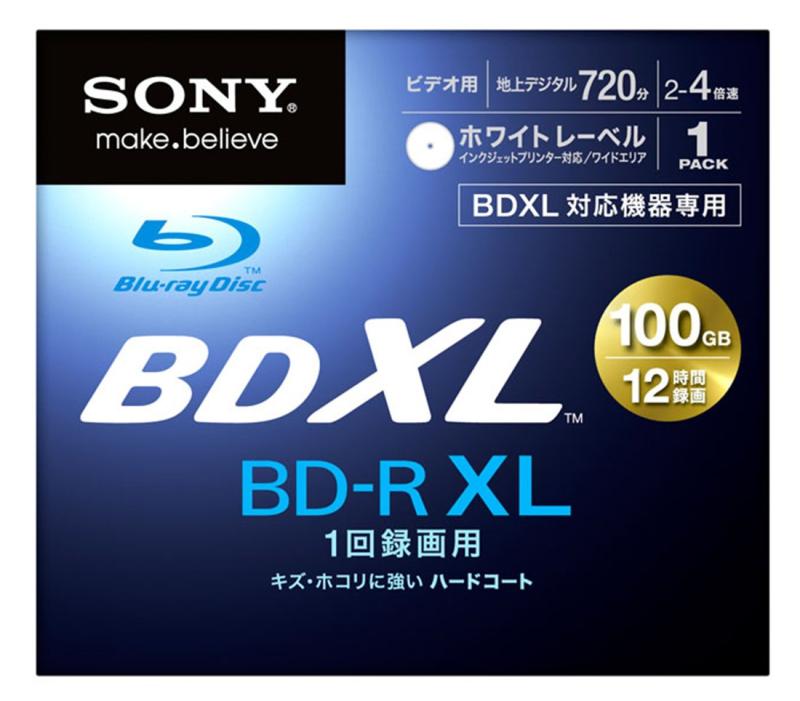 ソニー 4倍速対応BD-R XL 1枚パック 100GB(片面3層) ホワイトプリンタブルSONY BNR3VAPJ4