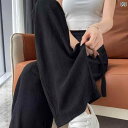 ワイドレッグ パンツ レディース 大きいサイズ 300 斤 太め mm ブラック ワイド レッグ パンツ レディース 春夏 ハイウエスト ドレープ ストレート ...