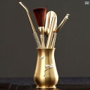 ティーセット 茶道具 茶器 陳高 真鍮 茶道 6 紳士 カンフー 茶器 アクセサリー 銅 象嵌 シルバー ティーナイフ クリップ セット ポット ケア ペン 一...