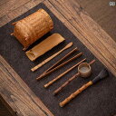 ティーセット 茶道具 茶器 竹製 茶道 六 君子 筒 竹 茶さじ 茶こし 茶 クリップ 家庭用 淹れ セット スペアパーツ