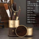 ティーセット 茶道具 茶器 Jiutang 茶道 六 紳士 無垢材 黒檀 セット 銅 木 カンフー 茶 アクセサリー 完全な ティー クリップ ペンホルダー コ...