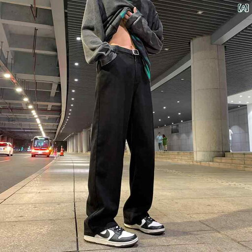 メンズ ズボン 厚手 秋冬向け メンズ ソフト ジーンズ ベルベット ブラック レトロ ドレープ ストレート ワイド レッグ パンツ アメリカン ストリート メンズ ズボン 厚手 秋冬向け メンズ ソフト ジーンズ ベルベット ブラック レトロ ドレープ ストレート ワイド レッグ パンツ アメリカン ストリート