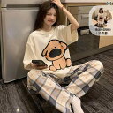 ワイドレッグ パンツ レディース 綿 パジャマ レディース 3点 セット 夏 かわいい 2025 半袖 ズボン 夏の 家 服は 外で 着る ことが できます