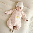ベビー服 春秋 秋冬 ベビー ジャンプスーツ お腹 保護 コットンコート 新生児 暖かい 産後 服 キルティング 厚手 ロンパース