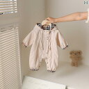 ベビー服 春秋 ベビー 春服 コート 防風 ジャケット ロンパース 012ヶ月 韓国 フード付き 二 重層 ジャンプスーツ