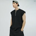 ノースリーブ タンクトップ メンズ HAMB 2025 夏 アメリカン スタイル ハーフ ジッパー ワッフル ウエスト コート ベスト メンズ スポーツ フィッ...