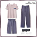半袖 半ズボン パジャマ 綿 パジャマ レディース スリーピーススーツ 夏 半袖 クロップドパンツ 薄手 カジュアル パンツ ホームウェアは 外で 着用 できま...