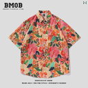 半袖シャツ メンズ 花柄 BMOB ハワイ フル プリント 油絵 半袖 花柄 シャツ メンズ レディースの 夏 スタイル ゆるい 休暇 ビーチ カップル