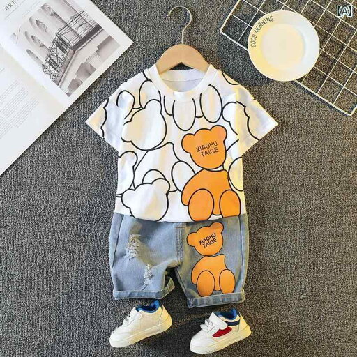ベビー服 夏用 ウェア ベビー 服 夏 ファッション 半袖 デニム ショート パンツ ツーピース スーツ 1歳 男の子 カジュアル 夏服 かっこいい ベビー服 夏用 ウェア ベビー 服 夏 ファッション 半袖 デニム ショート パンツ ツーピース スーツ 1歳 男の子 カジュアル 夏服 かっこいい