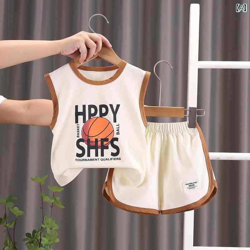 ベビー服 夏用 ウェア ベビー 服 夏 薄手 カジュアル コットン スポーツ ベスト ショーツ スプリット スーツ 1歳 男の子