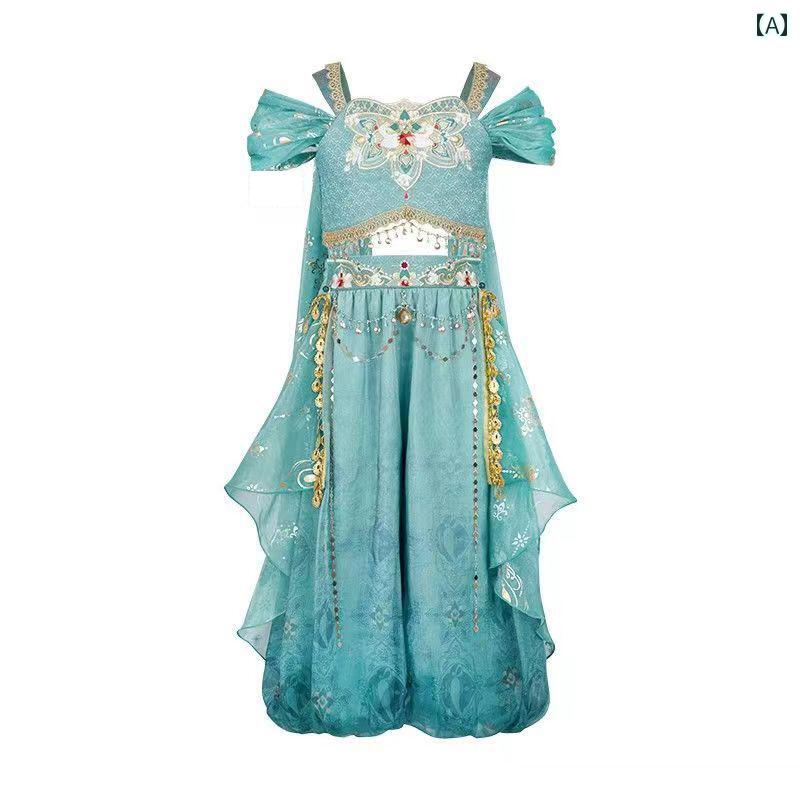 110サイズ♡レア♡上質♡本格的!ジャスミン コスチューム ドレス セットアップ 100サイズ♡レア♡上質♡本格的!ジャスミン コスチューム