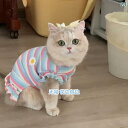 ペット 服 犬服 猫の毛を防ぐ夏用の薄手でかわいいインスパイア金グラデーションの布の英短ブルーキャットコットンのフライスリーブベスト