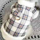 犬服秋冬季の裏地付きベストペット用の小型犬テディポメラニアン猫用の冬用保温2足服