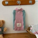 犬 服 おもしろ コントラスト カラーの 袖の コットン レイヤリング シャツ ペット 服 子犬 猫 韓国 日本 春秋冬 綿 T