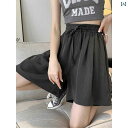 ショートパンツ ハーフパンツ 冷感ショーツ レディース 夏 薄手 ゆったり ハイウエスト 速乾 カジュアル クール パンツ ワイド レッグ ショーツ MM 大...