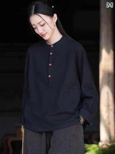 レディース シャツ トップス チャイナ風 クールな 禅 トップ 夏 2024 綿 リネンの 私服 禅の 服 レディース スタンドカラー ボタン アップ シャツ レディース シャツ トップス チャイナ風 クールな 禅 トップ 夏 2024 綿 リネンの 私服 禅の 服 レディース スタンドカラー ボタン アップ シャツ