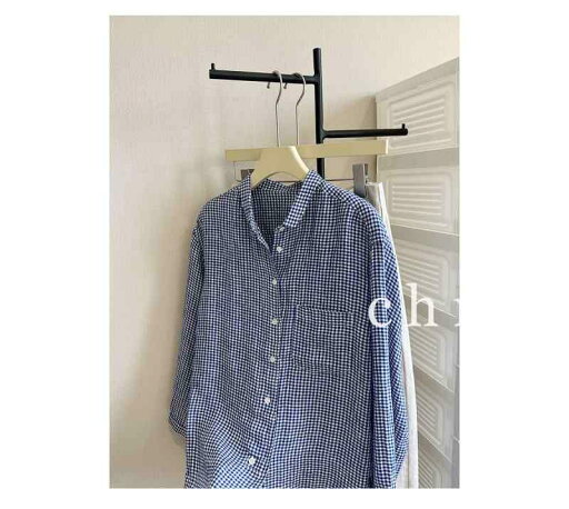 レディース シャツ トップス 【 CHNE】 シンプル ブルーと ホワイトの 細かい チェックの 通気性と 着心地の 良い ゆったり リネンシャツ 11876 レディース シャツ トップス 【 CHNE】 シンプル ブルーと ホワイトの 細かい チェックの 通気性と 着心地の 良い ゆったり リネンシャツ 11876