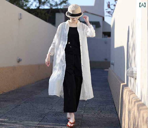 レディース シャツ トップス 文芸的な 綿 麻の 婦人服 透明で な 麻 ゆったり ミドル 丈の マルチ ボタン カジュアルの シャツ レディース シャツ トップス 文芸的な 綿 麻の 婦人服 透明で な 麻 ゆったり ミドル 丈の マルチ ボタン カジュアルの シャツ