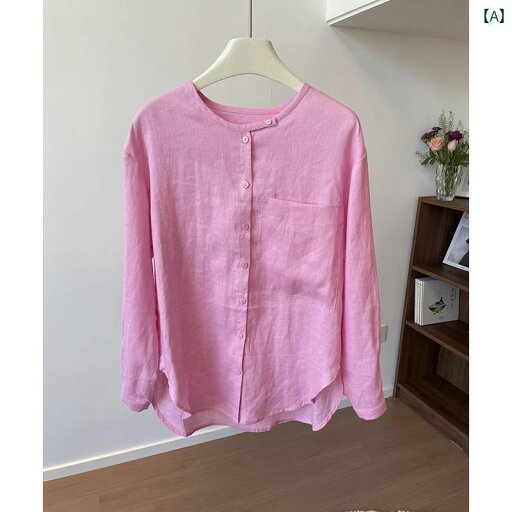 レディース Tシャツ ゆったり フレンチローズ ピンクの リネンシャツ 女性用 春秋 な ポケット コットンと リネンの 日焼け防止 長袖 トップ レディース Tシャツ ゆったり フレンチローズ ピンクの リネンシャツ 女性用 春秋 な ポケット コットンと リネンの 日焼け防止 長袖 トップ