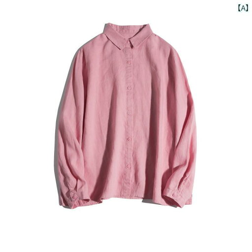 レディース シャツ トップス 小 四角 襟 麻 長袖 シャツ 春夏 文学 ゆったり ベーシック レディーストップス レディース シャツ トップス 小 四角 襟 麻 長袖 シャツ 春夏 文学 ゆったり ベーシック レディーストップス