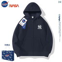 パーカー フード付き ニット NASA 共同 の アメリカン カーディガン スウェットシャツ 男女兼用 NY ジャケット フード付き ゆったり カップル ウェア...