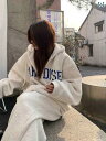 パーカー フード付き ニット 地元の 犬 / 冬 厚手 トップ コート オーバー サイズ カーディガン フード付き ベルベット スウェットシャツ レディース ス...