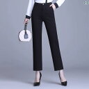 ボタン ラウンド アクセサリー ブラック ストレート パンツ レディース 2025 春秋 ウートン プロ ワーク スーツ レディースカジュアル 薄手