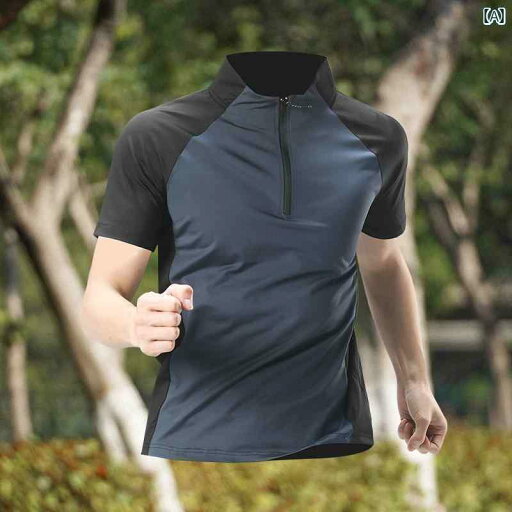 フリース トップス ジッパー メンズ スポーツ Tシャツ ハーフ ジップ スタンドカラー 冷感 速乾 半袖 ランニング トップ 夏 トレーニング テニスウェア フリース トップス ジッパー メンズ スポーツ Tシャツ ハーフ ジップ スタンドカラー 冷感 速乾 半袖 ランニング トップ 夏 トレーニング テニスウェア