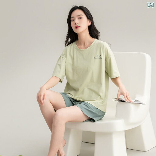 半袖 半ズボン パジャマ 女性用 パジャマ 夏用 綿 ショート パンツ 半袖 シンプルで カジュアル 夏に 着用 可能 雲のような ホームウェア スーツ 半袖 半ズボン パジャマ 女性用 パジャマ 夏用 綿 ショート パンツ 半袖 シンプルで カジュアル 夏に 着用 可能 雲のような ホームウェア スーツ