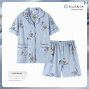 半袖 半ズボン パジャマ レディース パジャマ カーディガンセット 夏 綿 ママ ホーム 服 大きめ サイズ 半袖 ショート パンツは 外で 着用 できます