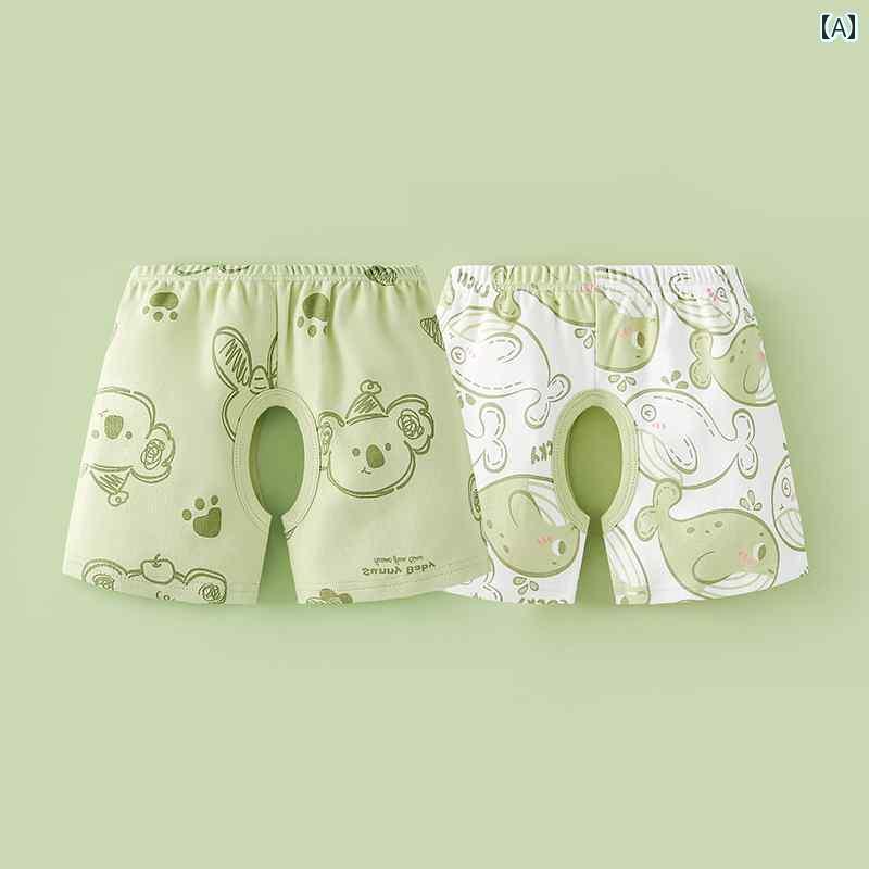 ベビー 服 赤ちゃん 男の子用 クロッチ レス パンツ 2 パック ベビー ショーツ 夏用 薄手 女の子用 アウターウェア 綿 新 スタイル