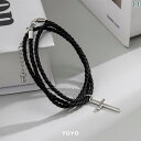 ネックレス 十字架 クロス YOYO アドベンチャー 多層 編み クロス ブレスレット メンズな 欧米 ファッション 個性的な ブラック エスニック