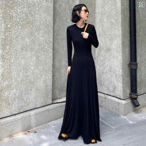 レディース ドレス ワンピース 高級で 美しい ドレス 長袖 風 婦人服 2025 春 ダーク ブラック ドレープ ロング スカート レディース ドレス ワンピース 高級で 美しい ドレス 長袖 風 婦人服 2025 春 ダーク ブラック ドレープ ロング スカート