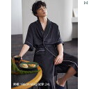 メンズ パジャマ 上下 冷感 ナイトガウン メンズ 夏 薄手 バスローブ ショーツ シルク ブラック 半袖 パジャマ ホームウェア ツーピース セット