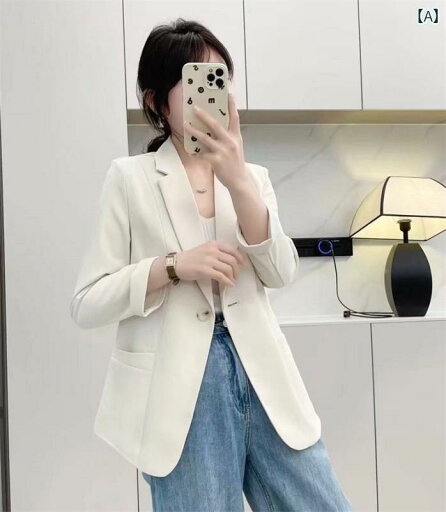 スーツ ジャケット カジュアル 九分丈 袖の 薄手 小さい スーツ ジャケット 女性用 2025 春の新 カジュアル 日焼け防止 トップ スーツ ジャケット カジュアル 九分丈 袖の 薄手 小さい スーツ ジャケット 女性用 2025 春の新 カジュアル 日焼け防止 トップ