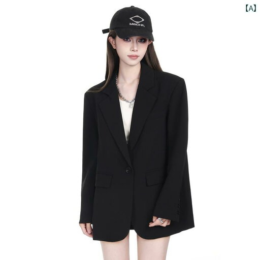 ビジネス スーツ ジャケット 女性用 ブラック スーツ ジャケット ストレート ショルダー 2025夏 小さめ サイズ ストリート ファッション トップス ビジネス スーツ ジャケット 女性用 ブラック スーツ ジャケット ストレート ショルダー 2025夏 小さめ サイズ ストリート ファッション トップス