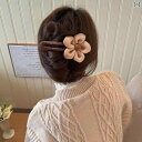 ヘア アクセサリー レディース ウール 花の ダックビル クリップ 大型後 頭部の 半分 結んだ ヘア 女性用 高級 ワンワード ピン ヘッド ドレス