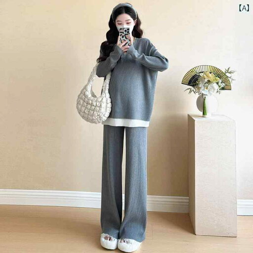 マタニティ パンツ レギンス 大きいサイズ マタニティ スーツ 2025 春 長袖 フェイク ツーピース トップスと パンツ スーツな ママ 200ポンド マタニティ パンツ レギンス 大きいサイズ マタニティ スーツ 2025 春 長袖 フェイク ツーピース トップスと パンツ スーツな ママ 200ポンド
