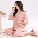 パジャマ レディース かわいい 女性用 パッド パジャマ 2025夏 クロップドパンツ 半袖 薄手 大きめ サイズ レディース ホームウェア スーツ