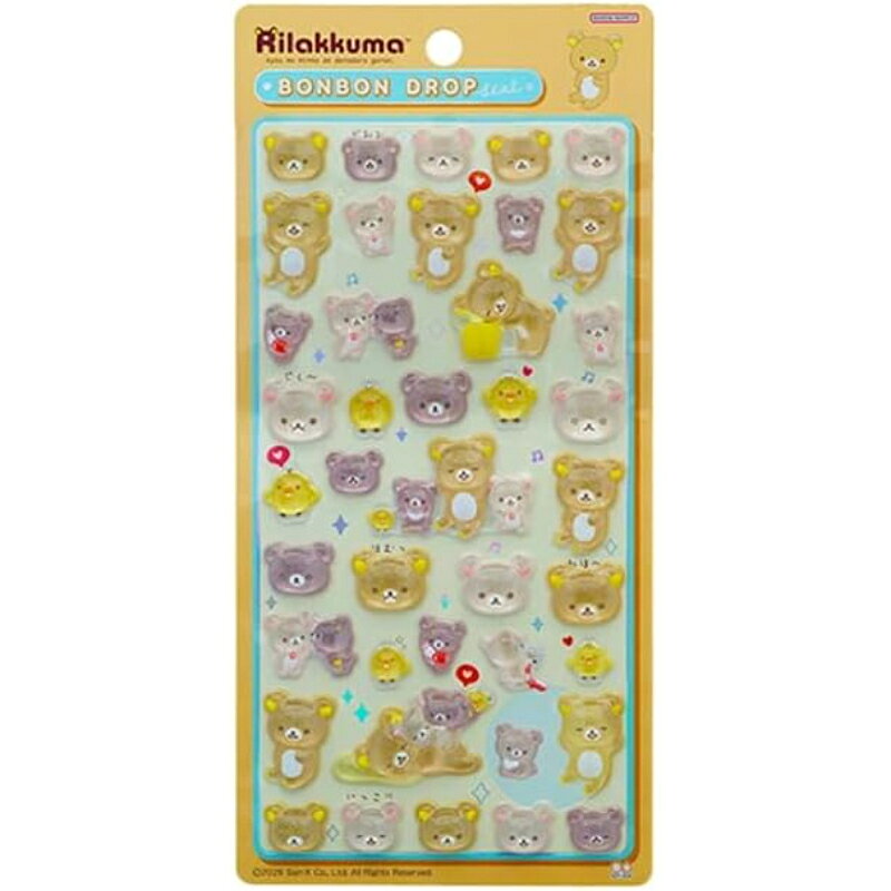 サンスター文具 リラックマ サンエックス グッズ ボンボンドロップシール ごゆるり S8817650 デコレーション 手帳 ノート 文房具 キャラクター キッズ 子供 女の子 男の子 大人 誕生日 クリスマス プレゼント 贈り物 お祝い 記念日 友達 家族 アレンジ 飾り付け カスタマイズ