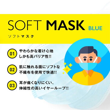 【3パック】SOFTMASK ソフトマスク 10枚入り（医療用マスク）不織布 3層マスク 高性能フィルタ バリアレベル2 男女兼用 4月17日より順次発送