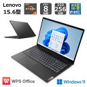 【新品】 Lenovo ノートパソコン Lenovo V15 Gen 4 15.6型/ AMD Ryzen 5 5500U (Corei7 同等性能） / メモリ8GB/ SSD 512GB/ Windows 11/ WPS Office付き/ Wi-Fi 6/ Webカメラ/ ブラック