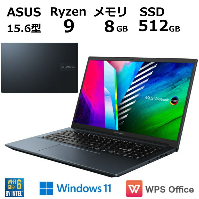 ڿʡ ASUS  Ρȥѥ Vivobook Pro OLED M3500QA-L1152W 15.6OLEDվͭEL/ Ryzen 9 /  8GB/ SSD 512GB/ Windows 11 / WPS Officeդ / Web / 磻åȥ֥롼