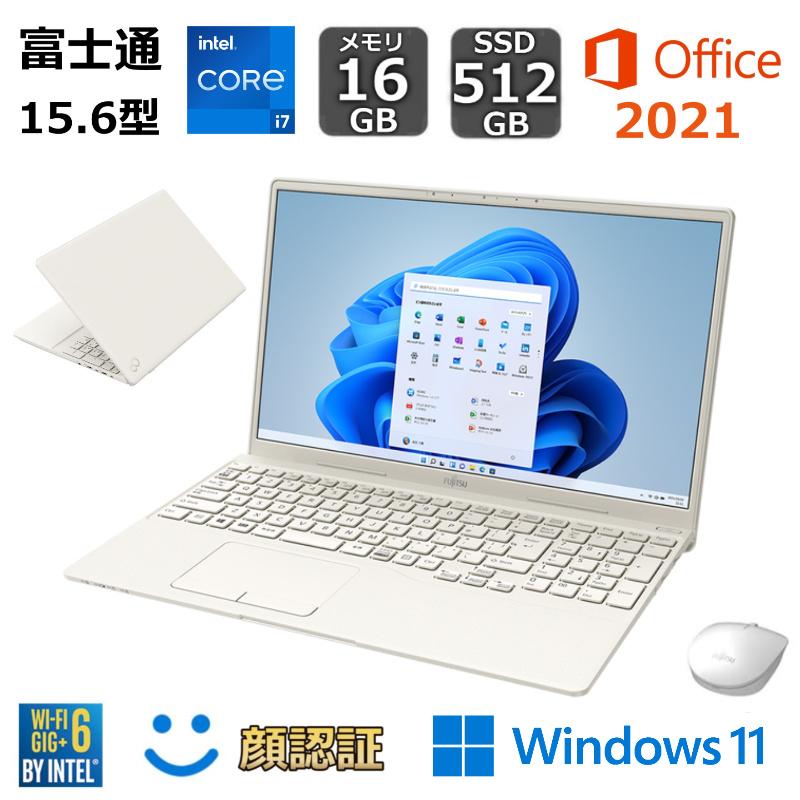 【新品】 富士通 FUJITSU ノートパソコン FMV LIFEBOOK THシリーズ FMVT90F3W 15.6型ワイド/ Core i7/ メモリ 16GB/ SSD 512GB/ Windows 11 Home/ Office付き / Webカメラ/ アイボリーホワイト