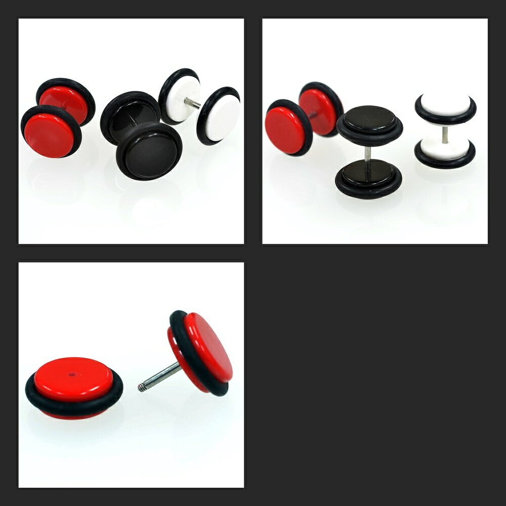 フラット【10mm】フェイクプラグ/フェイクバーベル ストレートバーベル 【16G】(ボディピアス/軟骨ピアス ） 片耳売り