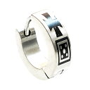フープピアス ブラックアイアンクロス 黒鉄十字 リングピアス 13mm サージカルステンレス/片耳売り メンズアクセサリー レディースアクセサリー イヤリング